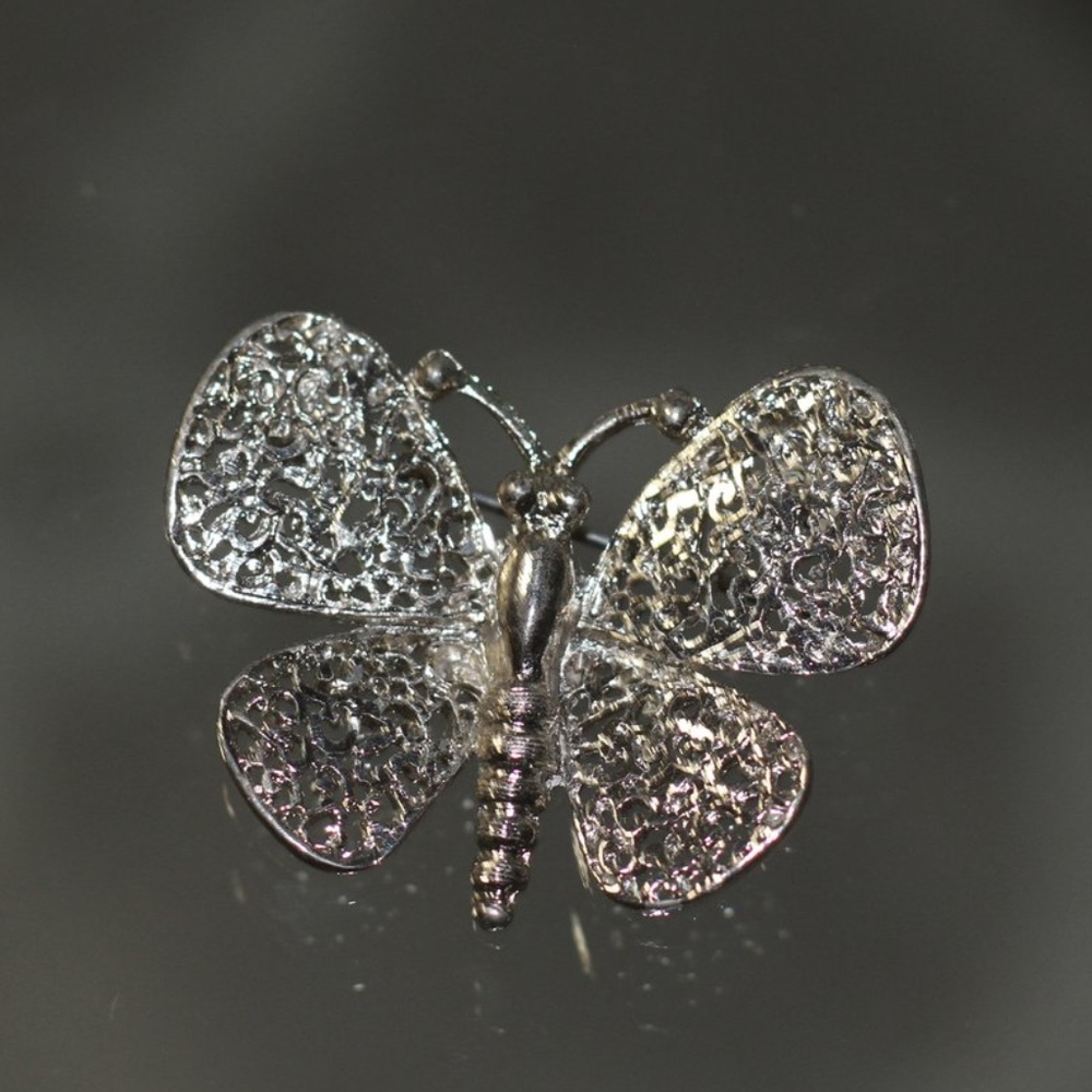 Silver Butterfly Brooch
